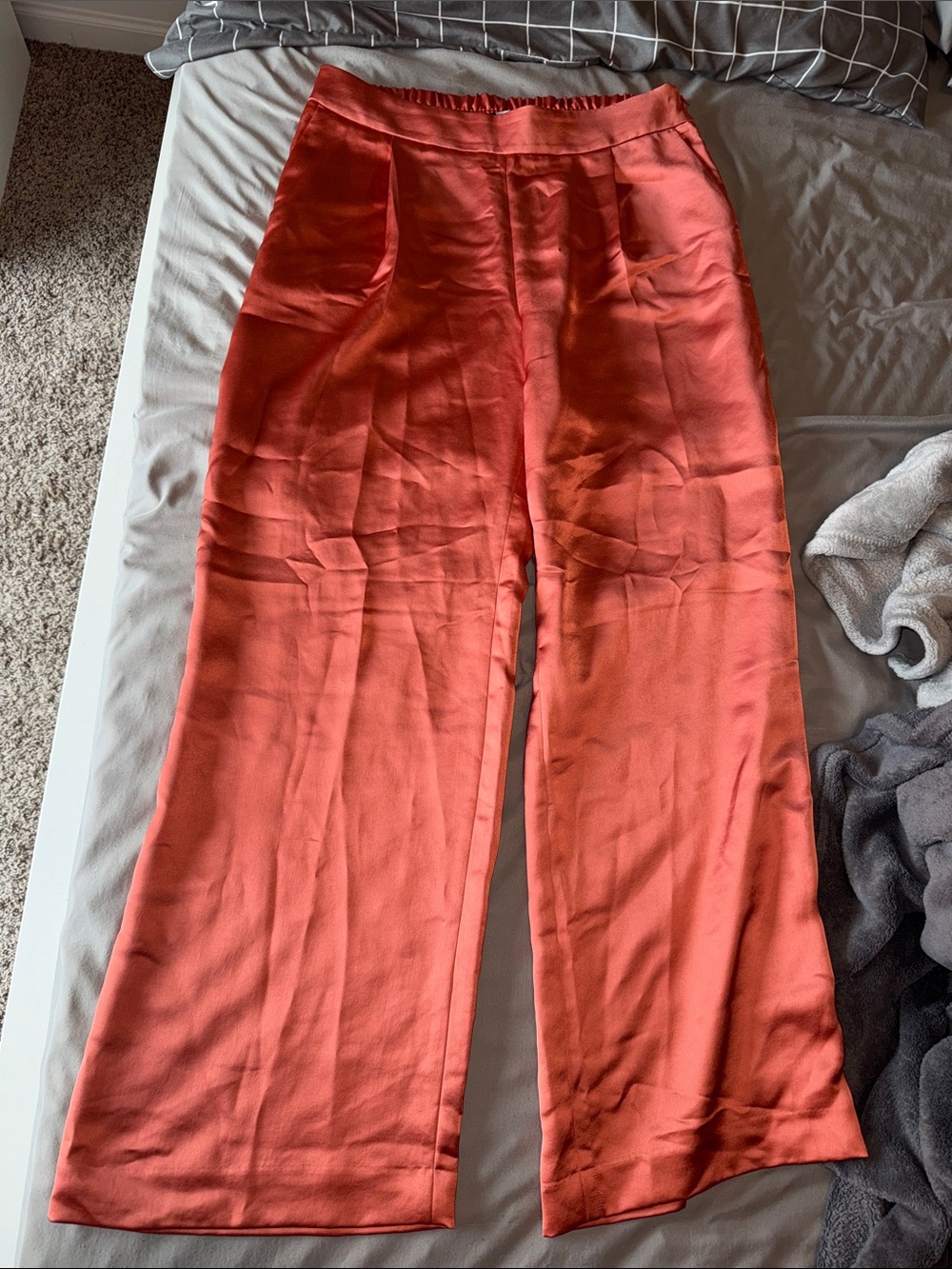 Express Wide-Leg Trousers in Coral Orange